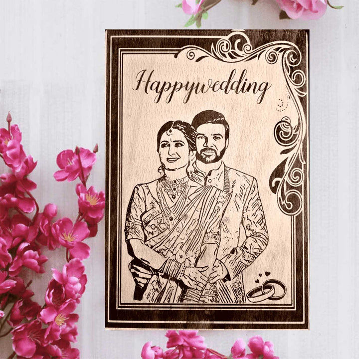 Photo Personalized Engraved Wooden Wedding Plaque