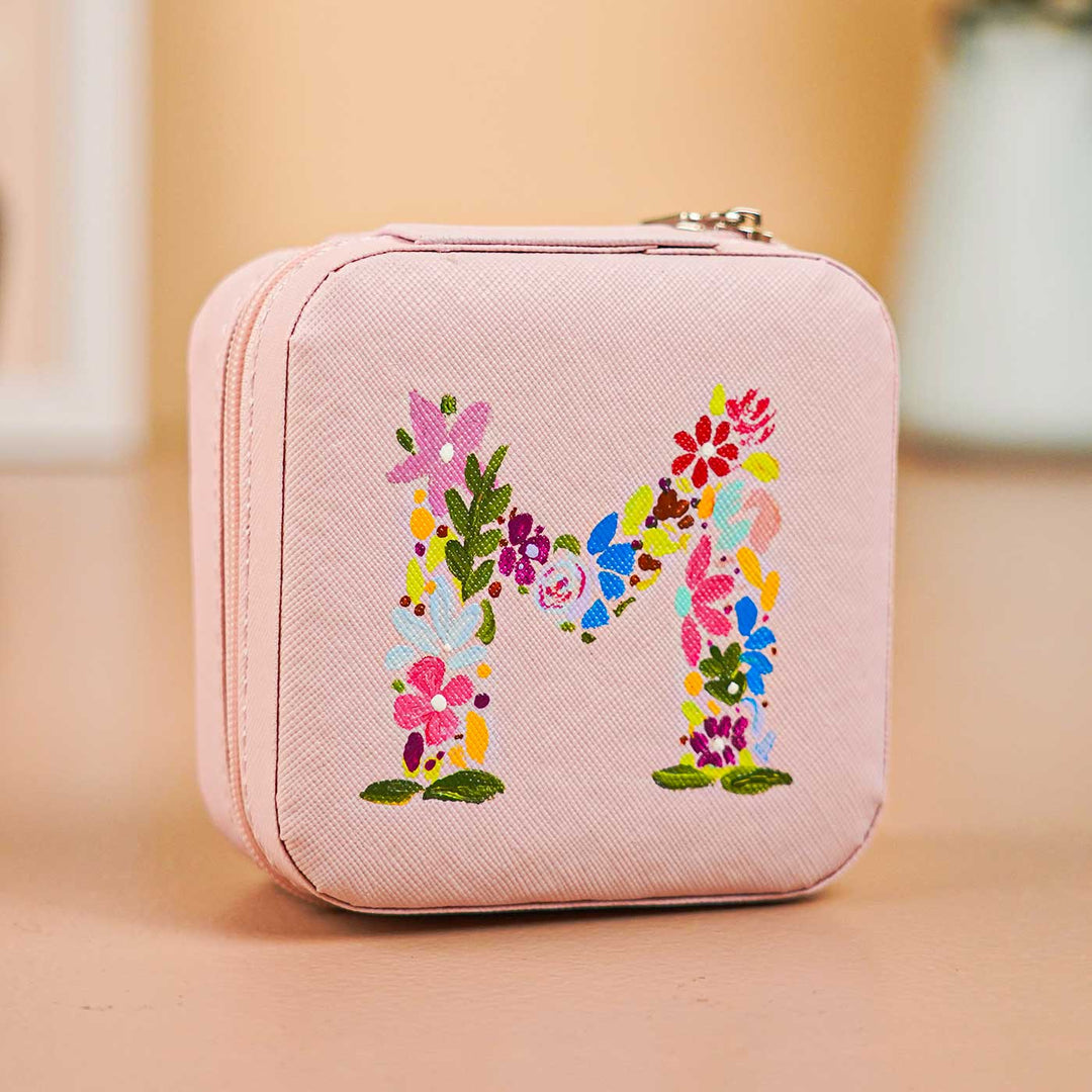 Personalized Handmade Floral Theme Leather Jewellery Box