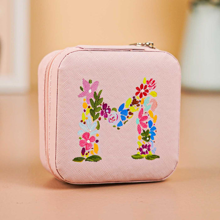 Personalized Handmade Floral Theme Leather Jewellery Box