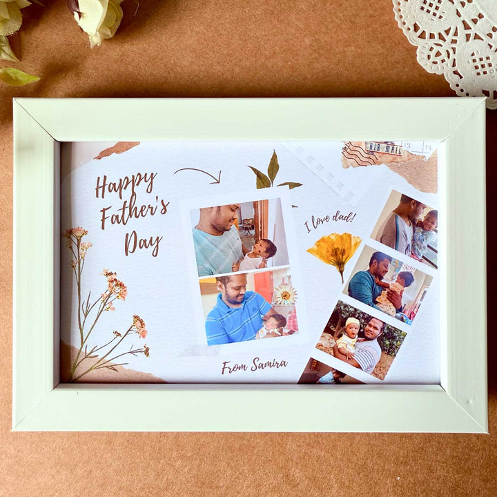 Photo Personalized "Happy Fathers Day" Wooden Framed Decorative Plaque For Fathers