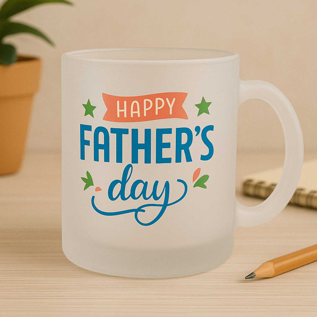 Printed Father'S Day Theme Glass Mug