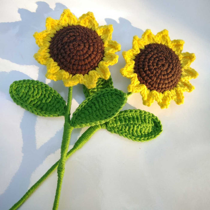 Handmade Crochet Sunflower Design Woolen Flower