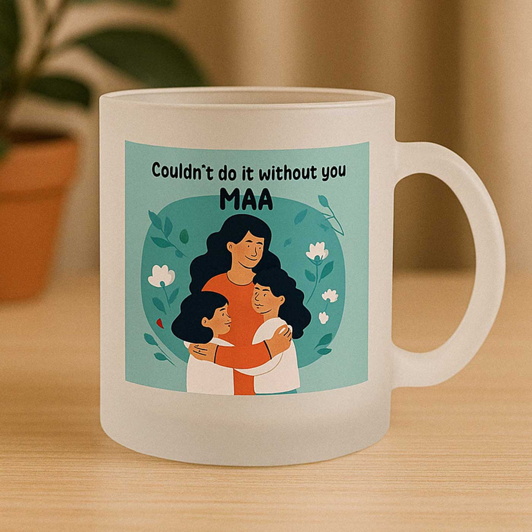 Printed Mother And Children Theme Glass Mug