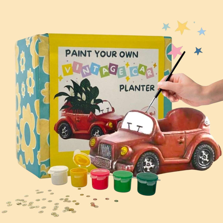 Paint Your Own Car Theme Ceramic Planter DIY Kit