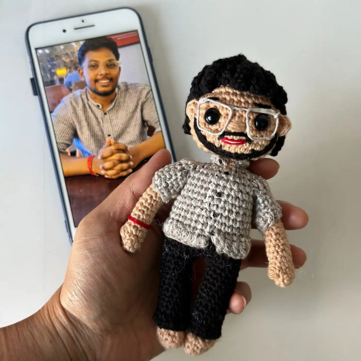Photo Personalized Handmade Crochet Cotton Replica Doll