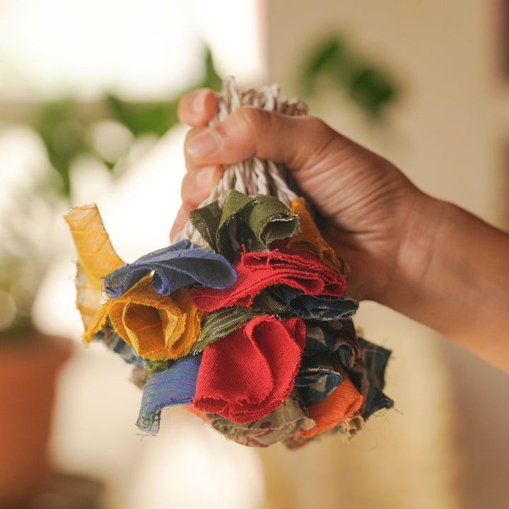 9.15m, 50 Bulbs | Handmade Assorted Block Printed Fabric LED Fairy Light