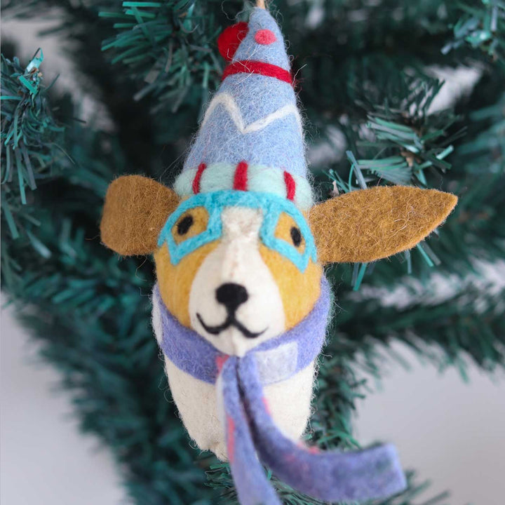 Fido The Fashionista Felt Ornament For Christmas Tree Decoration