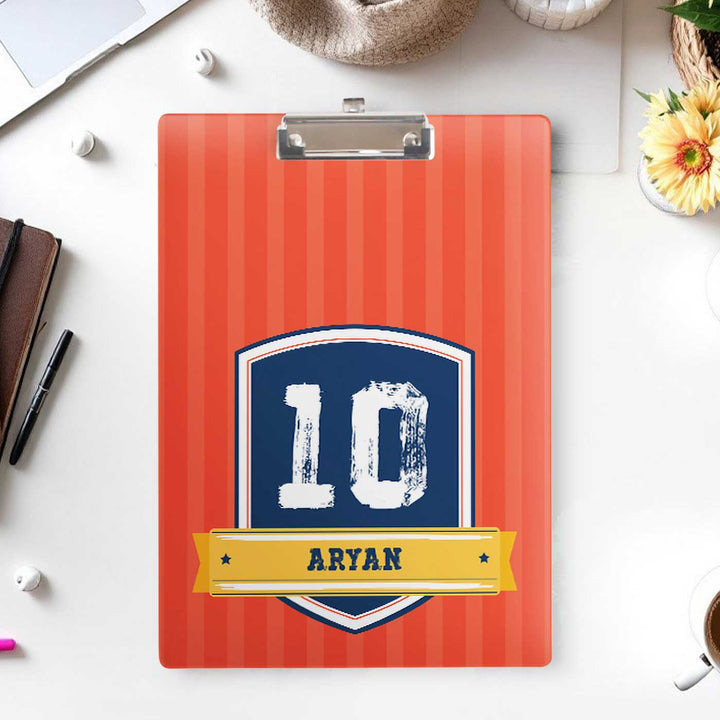 Personalized Jersey Number Theme Acrylic Clipboard
