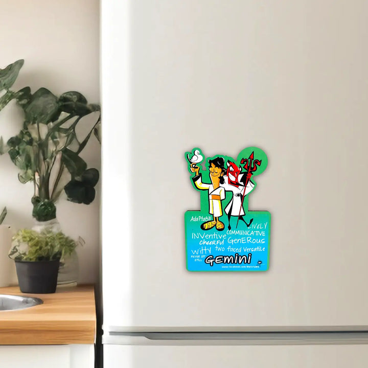 Printed Gemini Zodiac Sign MDF Wood Fridge Magnet