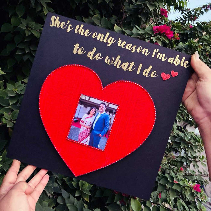 Photo Personalized Handmade String Art My Heart Is My Mum Wooden Decorative Plaque For Mothers