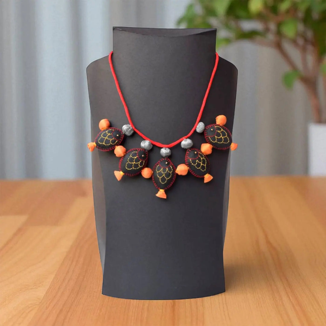 Handmade Textile Art Fish Design Dupion Silk Fabric Necklace