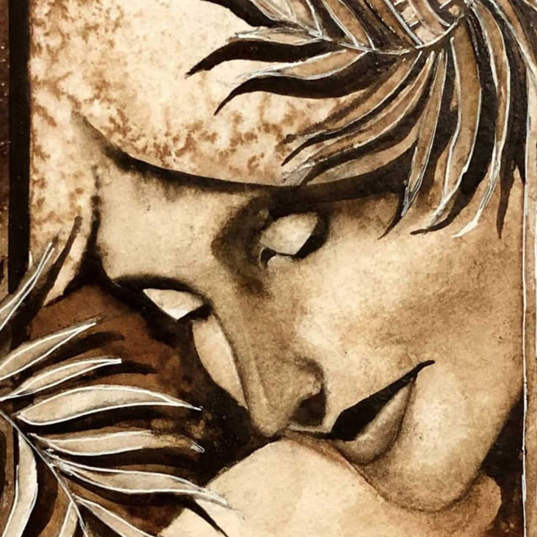 6 x 8.5 Inch | Handmade Paper Beauty In Brew Coffee Painting