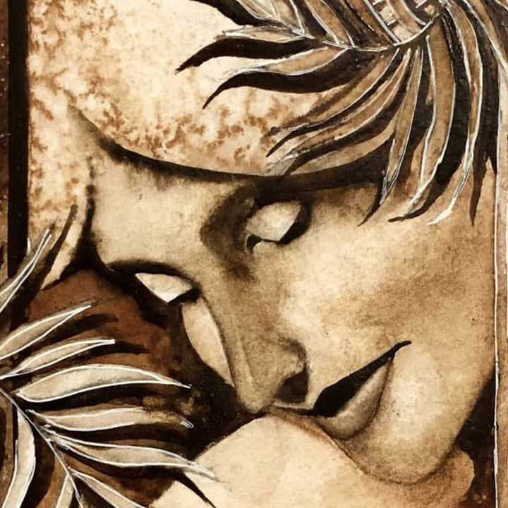 6 x 8.5 Inch | Handmade Paper Beauty In Brew Coffee Painting
