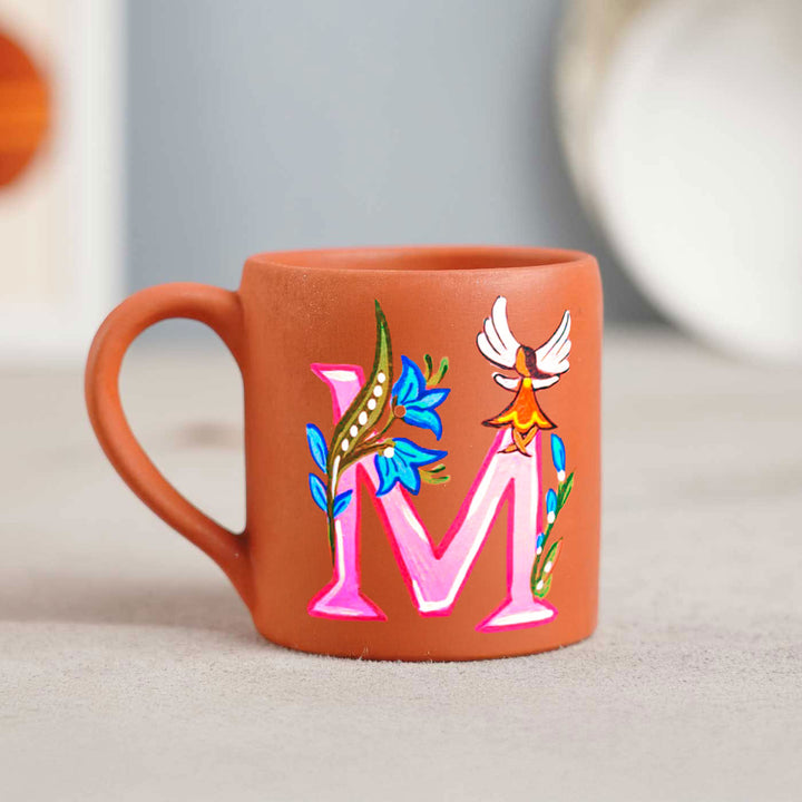 Personalized Hand-Painted Monogram Fairy Theme Terracotta Mug