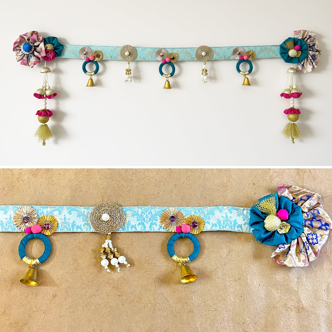 Handmade Decorative Khushaan Floral  Silk Toran