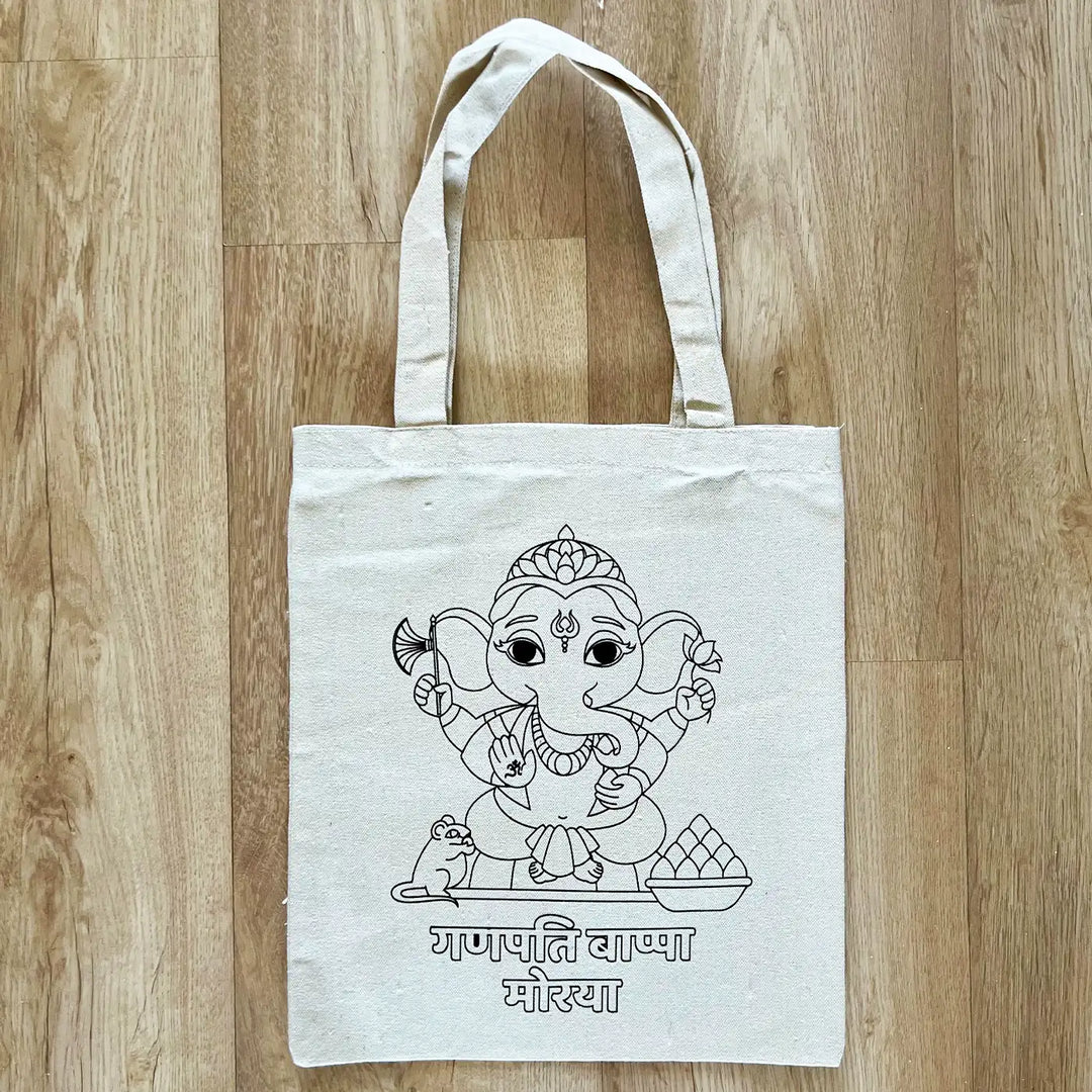 DIY Colour It Yourself Lord Ganesha Cotton Kids Tote Bag