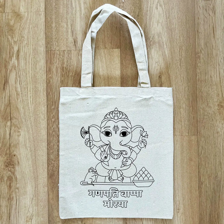 DIY Colour It Yourself Lord Ganesha Cotton Kids Tote Bag