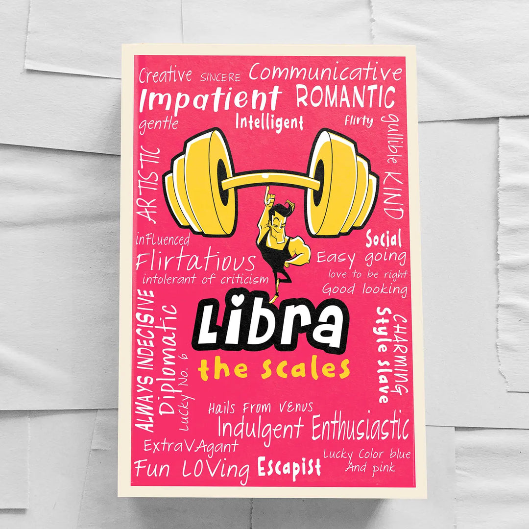 Printed Libra Theme Ruled Notebook | A5 | 50 Pages