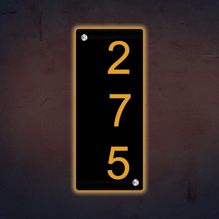 Personalized Laser Cut Minimalist Design Steel Vertical Name Plate
