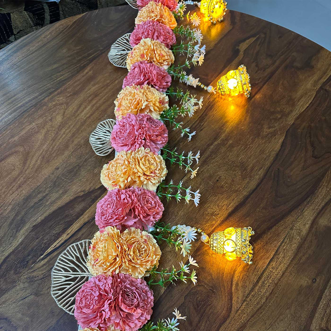 Handmade Floral LED Design Jute Toran