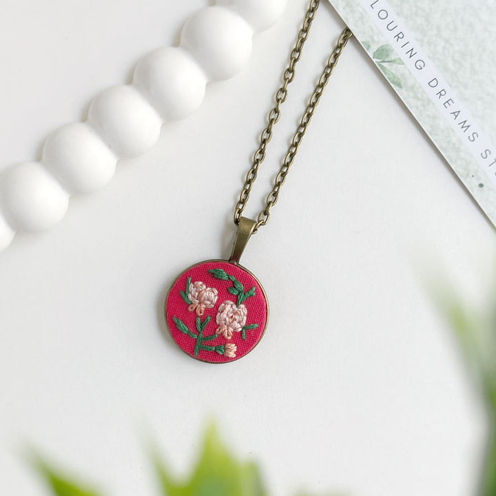 Hand Embroidered Floral Affair Antique Finish Necklace