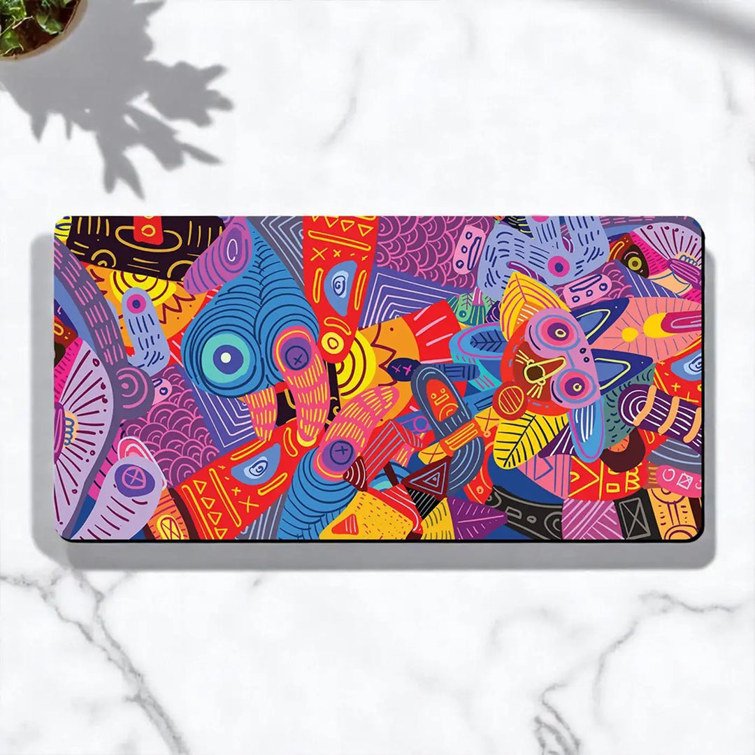 Printed Anti Slippery & Water Resistent Graffiti Theme Desk Mat
