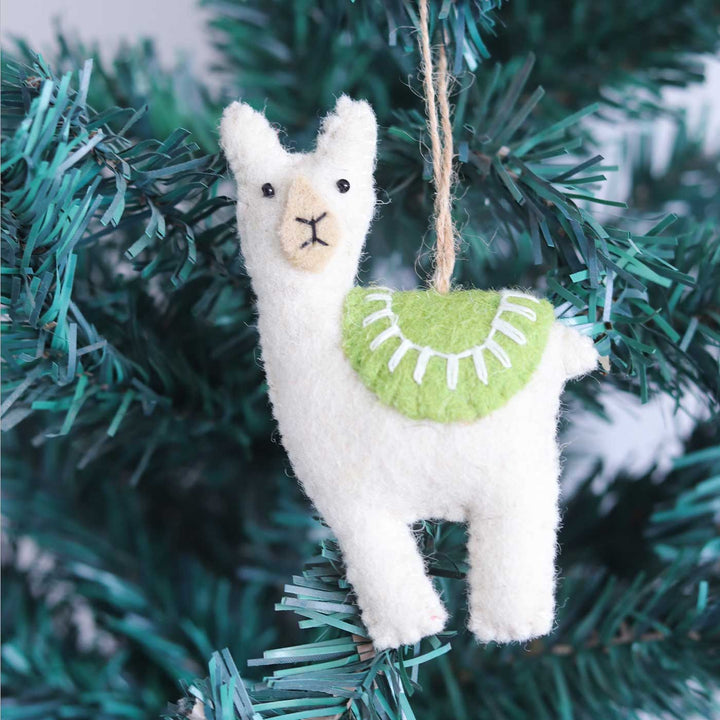 Merry Llama Felt Ornament For Christmas Tree Decoration