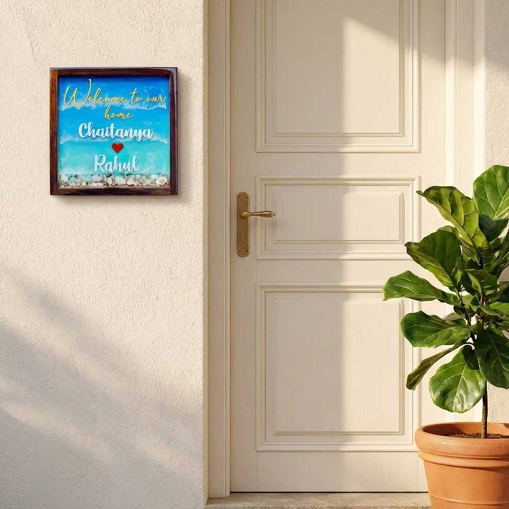 Personalized Square Ocean Theme Resin Name Plate