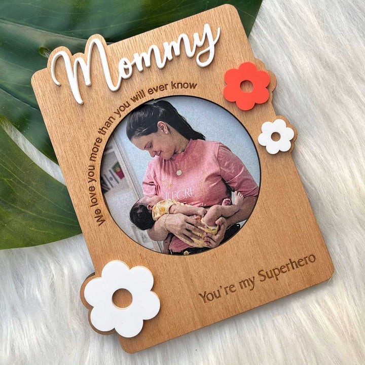 Photo Personalized Superhero Mom Wooden Decorative Plaque For Mothers