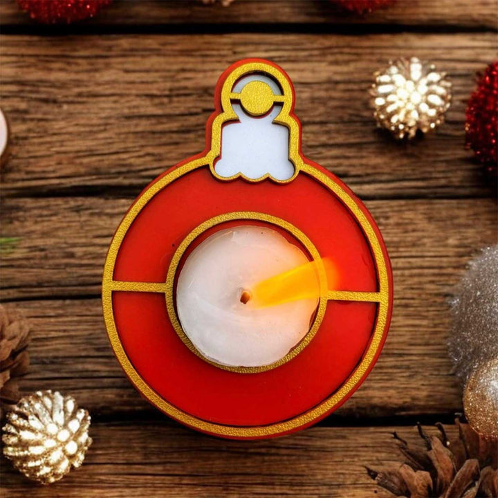 Festive Glow Xmas Themed Tealight Holders For Decoration | Set Of 5