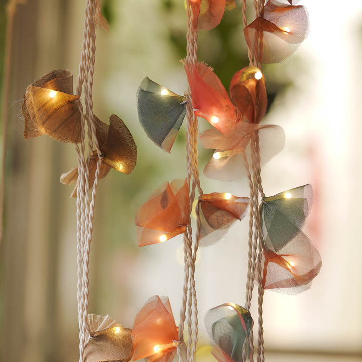 9.15m, 50 Bulbs | Handmade Light Pastel Organza Fabric LED Fairy Light