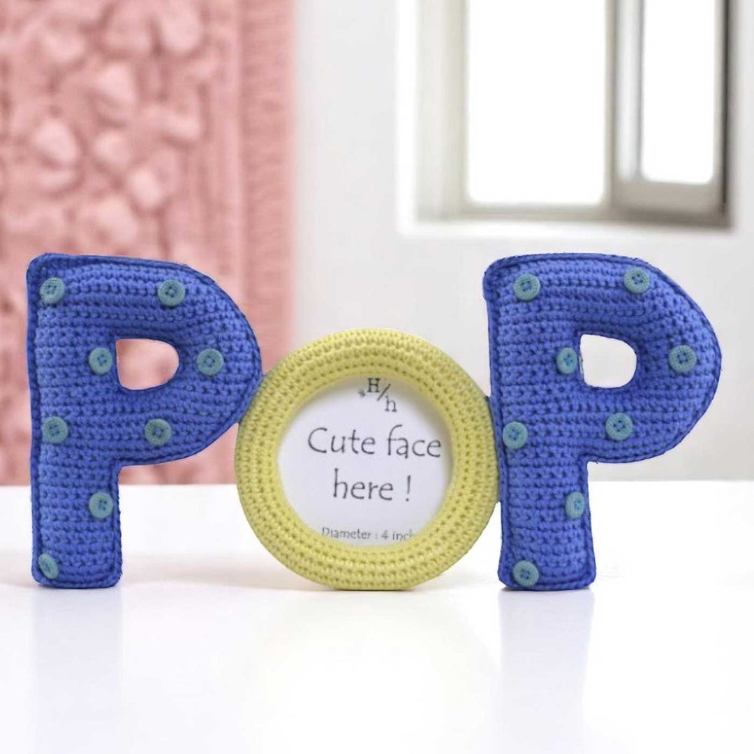 Handmade Crochet POP' Photo Frame for Fathers