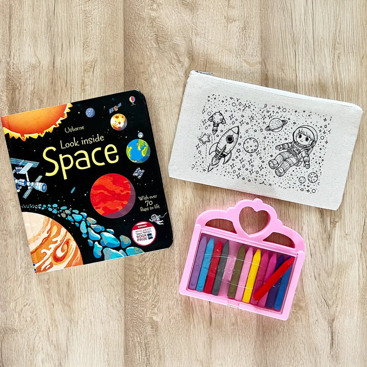 DIY Colour It Yourself Little Astronaut Cotton Pouch For Kids