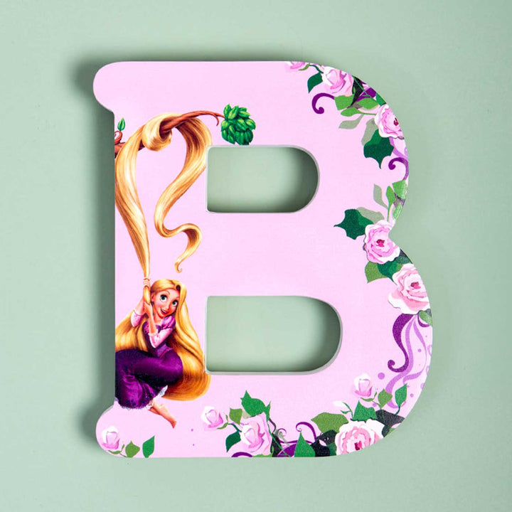 Handmade Purple Princess Theme MDF Wood 3D Wall Letter For Kids - B