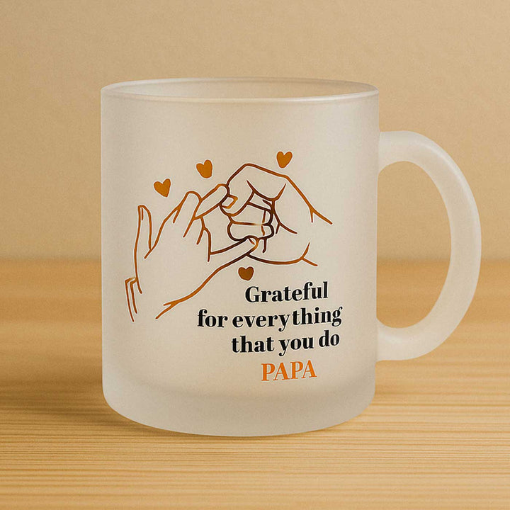 Printed Father Theme Glass Mug