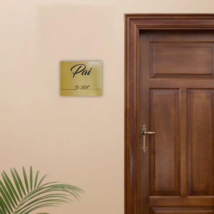 Personalized Minimal Design Brass Name Plate