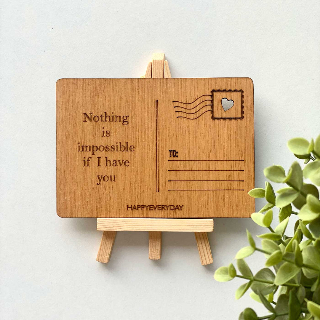 Engraved “I Have You” Wooden Greeting Card