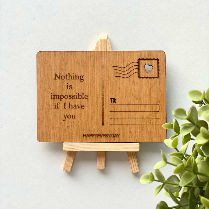 Engraved “I Have You” Wooden Greeting Card