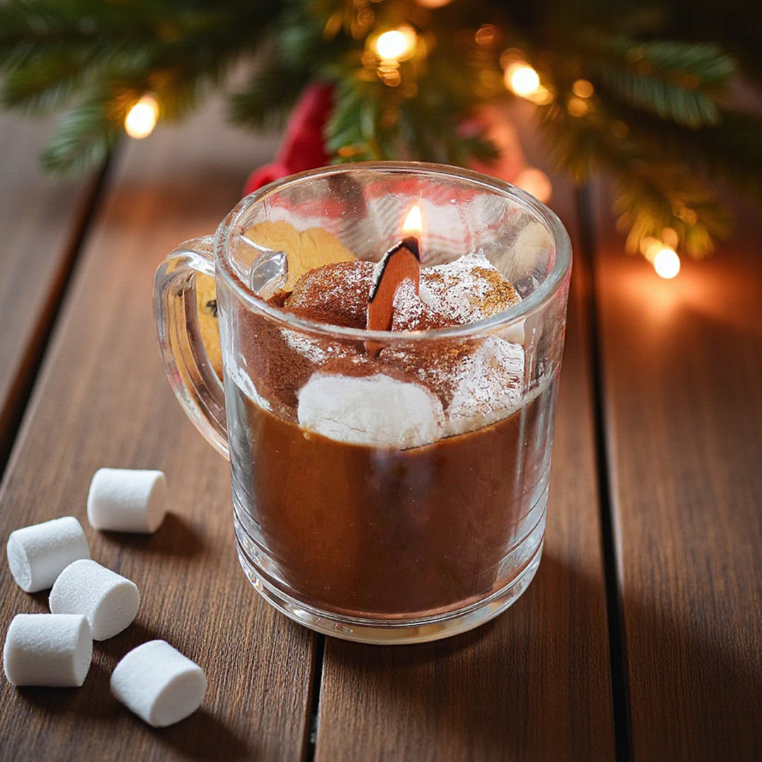 Handmade Realistic Hot Chocolate Soy Wax Candle For Christmas Decoration