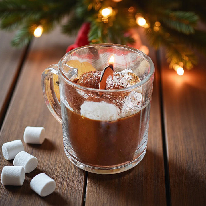 Handmade Realistic Hot Chocolate Soy Wax Candle For Christmas Decoration