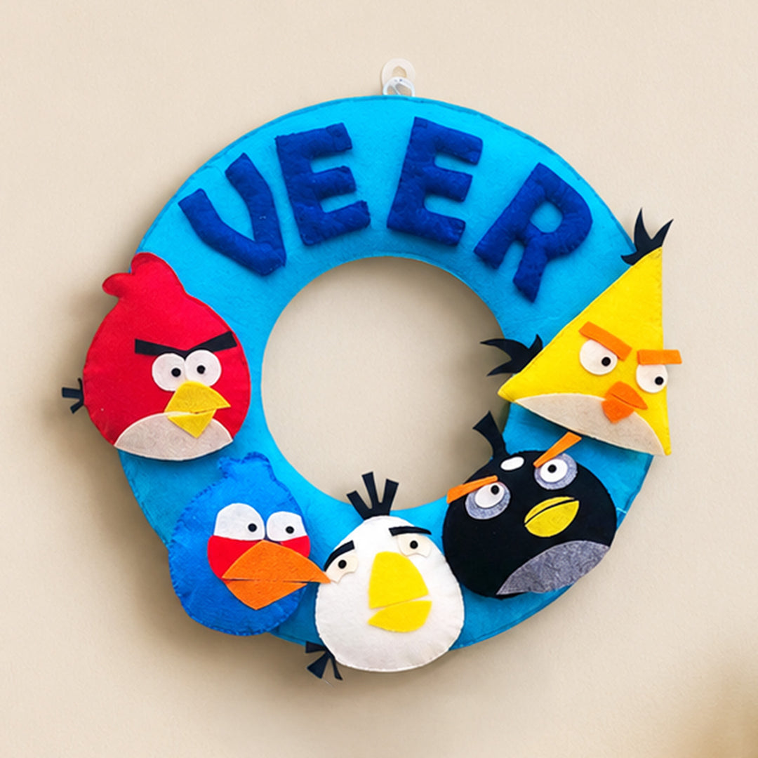 Personalised Angry Birds Felt Name Plate