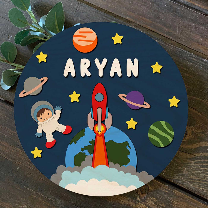 Personalised Astro Theme 3D Nameplate
