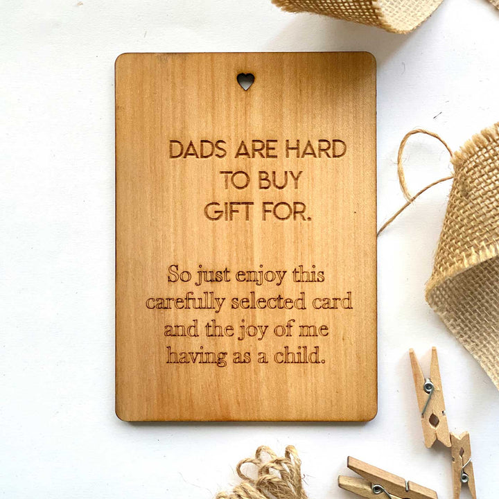 Engraved Dad’s Gift Wooden Greeting Card