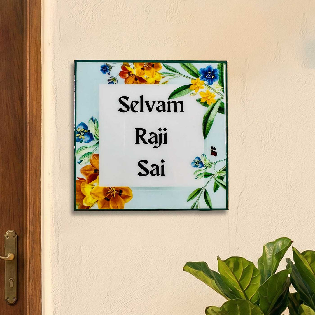 Personalized Flower Garden Theme Resin Name Plate