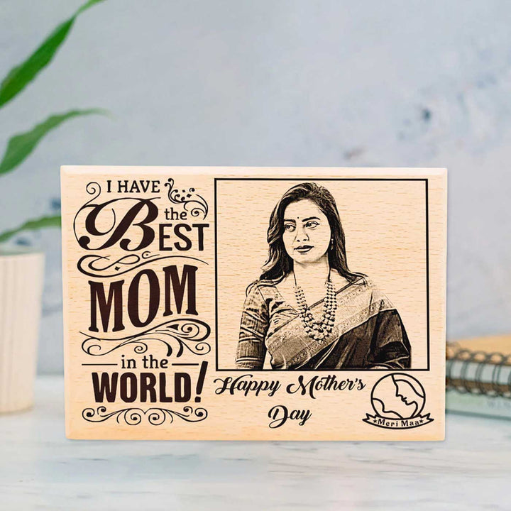 Photo Personalized "Best Mom" Wooden Decorative Plaque For Mothers