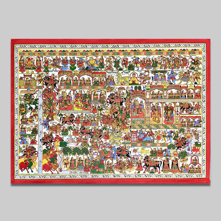 42 X 60 Inch | Story of Pabuji Paper Phad Painting