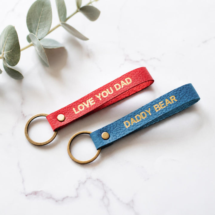 Personalised Leather Keychain for Dad
