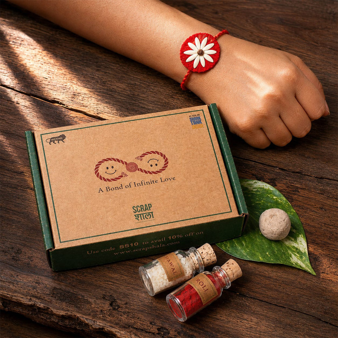 Plantable Beejbandhan Rakhi Box With Roli-Chawal & Eco-Friendly Outer Box For Brother