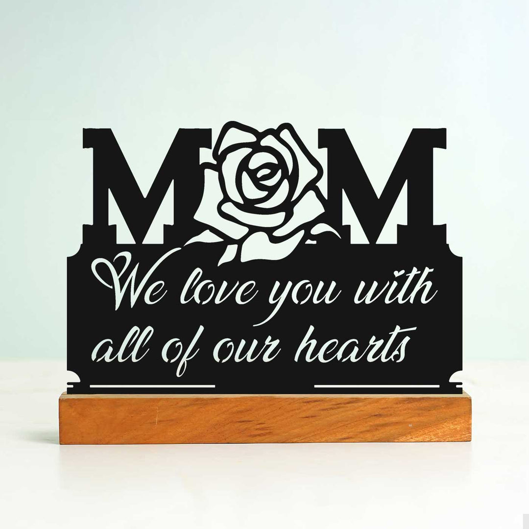 Personalized Handmade Laser Cut Rose Theme Metal Table Decor