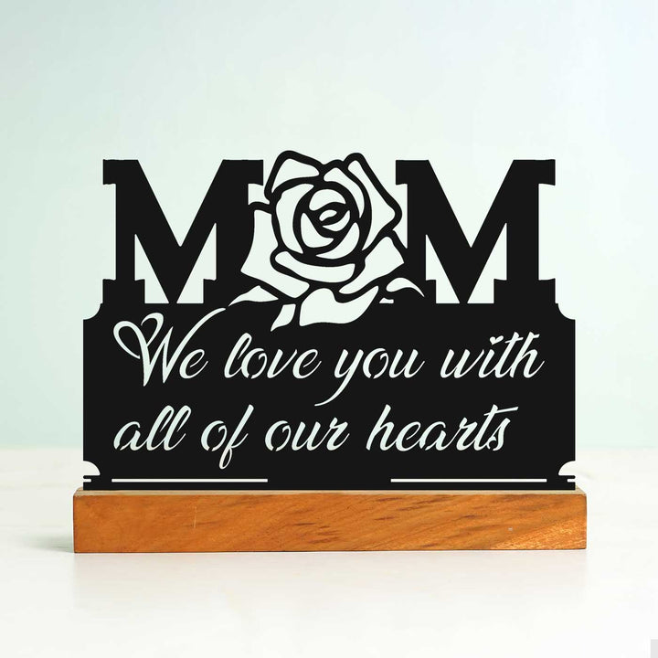 Personalized Handmade Laser Cut Rose Theme Metal Table Decor